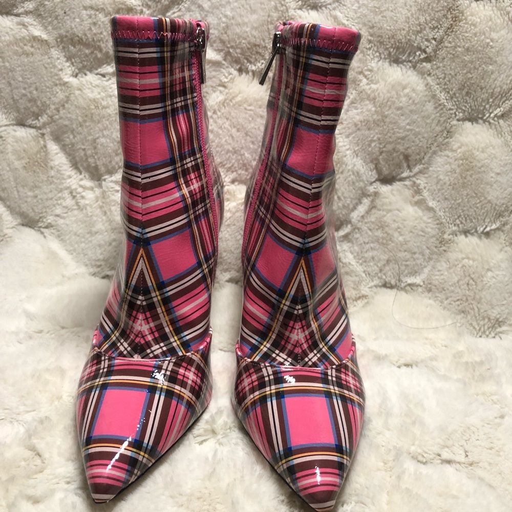Jessica Simpson Alliye Pink Plaid Boot